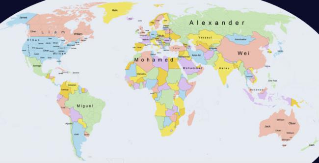 популярные имена в различных странах